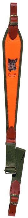 Riserva Tracolla per Carabina Nylon Arancio ricamo "Cinghiale" R1091