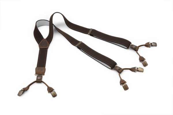 Riserva Bretelle per pantaloni marroni pelle R3050