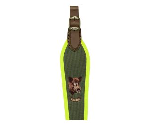 Riserva Tracolla carabina R 2254 ricamo cinghiale bordo giallo fluo