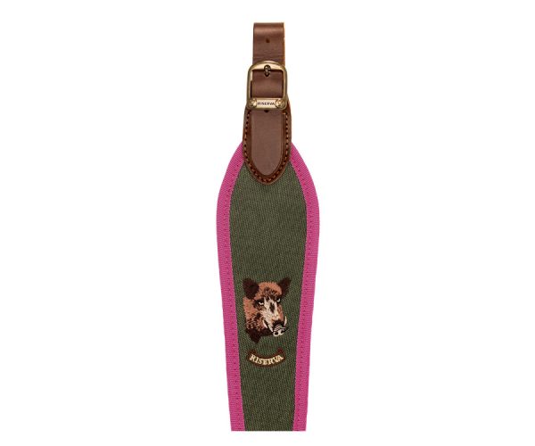 Riserva Tracolla carabina R2255 con cinghiale verde bordo fucsia